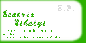 beatrix mihalyi business card