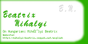 beatrix mihalyi business card